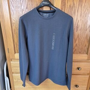 Cuddl Duds Men's Size Small Classic Crew Gray Long Sleeve Soft Leisure Top NWT